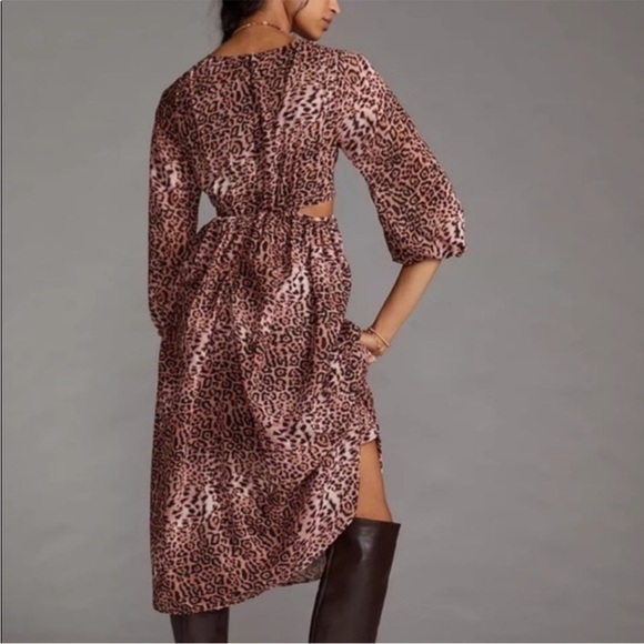 Ranna Gill Leopard Print Long Sleeve Dress - Picture 2 of 14